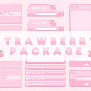 Strawberry Theme - Full Twitch Package