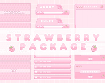 Strawberry Theme - Full Twitch Package