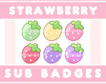 Strawberry Sub/Bit Badges (6 Tiers) (Version 2.0)