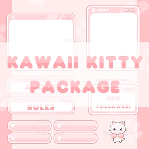 Kawaii Kitty Theme - Full Twitch Package (Animated)