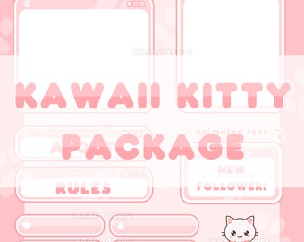 Kawaii Kitty Theme - Full Twitch Package (Animated)