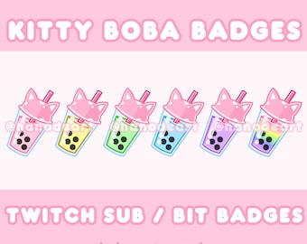 Kitty Boba Sub/Bit Badges (6 Tiers)