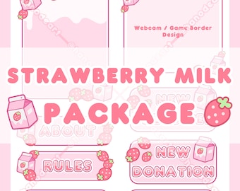 Strawberry Milk - Full Twitch Package (Animated)