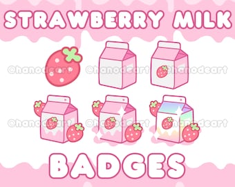Strawberry Milk Sub/Bit Badges (6 Tiers)