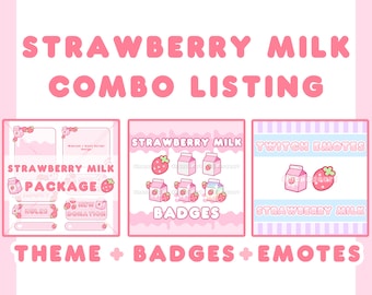 Strawberry Milk Package + Badges + Emotes (Combo Listing)
