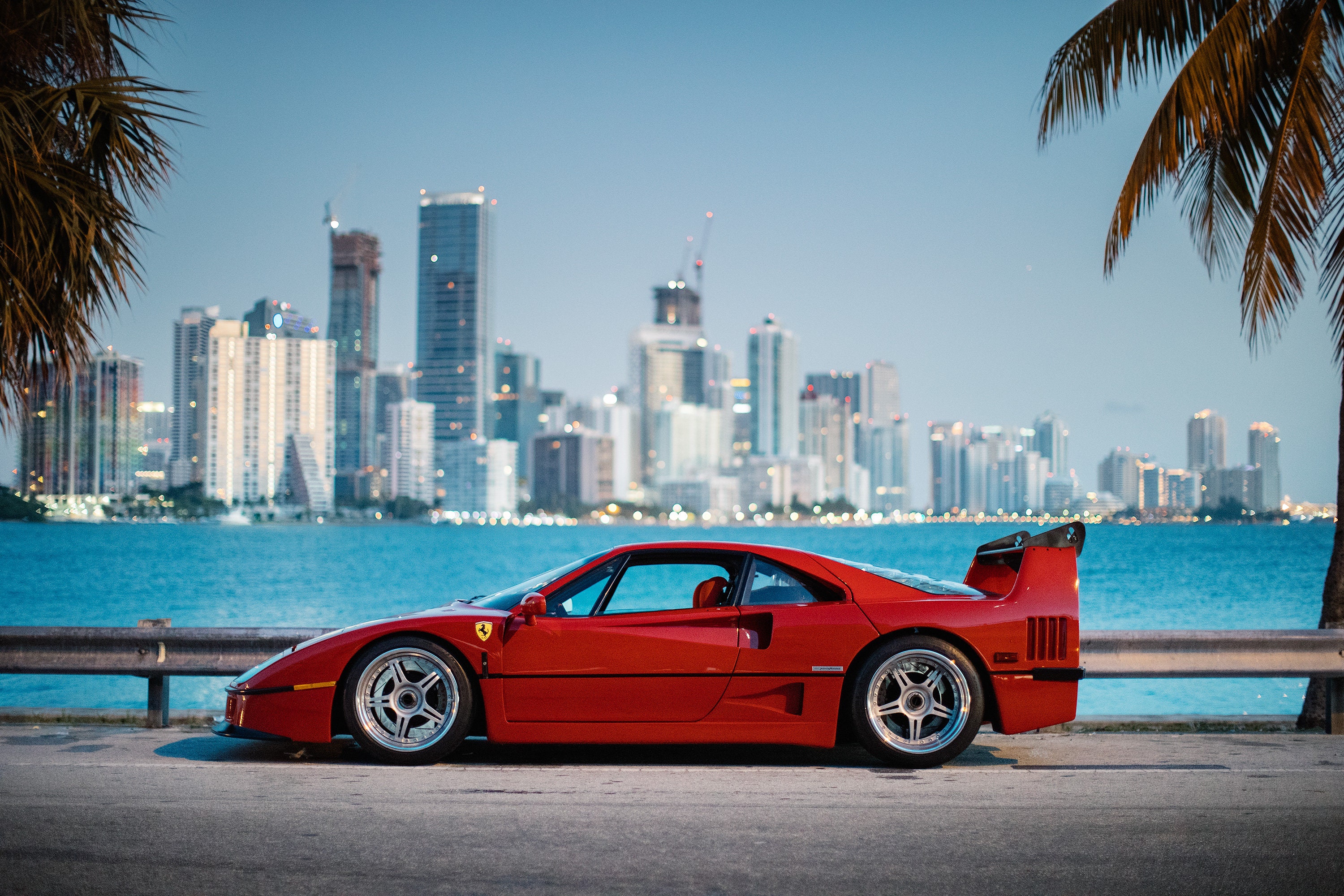 Ferrari F40 With Miami in the Background Print 24 Inch by 36 Etsy Norway