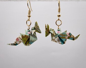 Pastel Acrylic Post Earrings Origami Gold Earrings