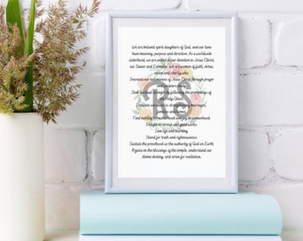 Relief Society Declaration Digital Download