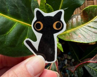 No Thoughts Black Cat Sticker