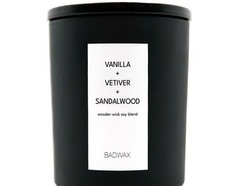 Hotel Lobby Candle Colleciton | Vaniila + Vetiver + Sandalwood | Non-Toxic Soy Wax | Woodwick Candle | Crackling Wick Candle |