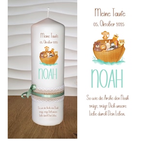 Baptismal candle girl boy Noah&#39;s Ark personal personalized individual