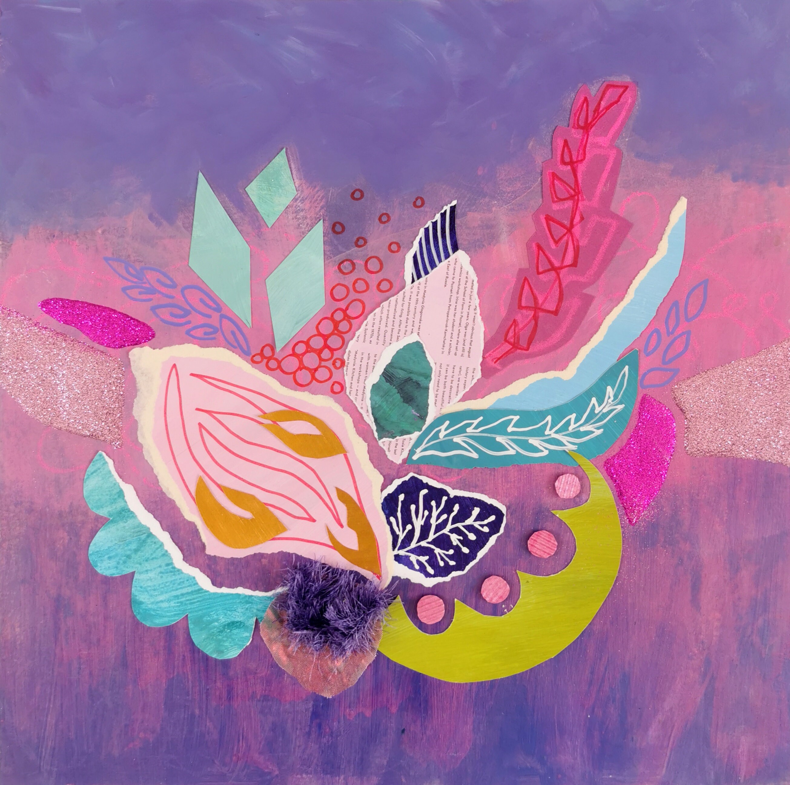 Handmade Acrylic Painting Collage Etsy UK