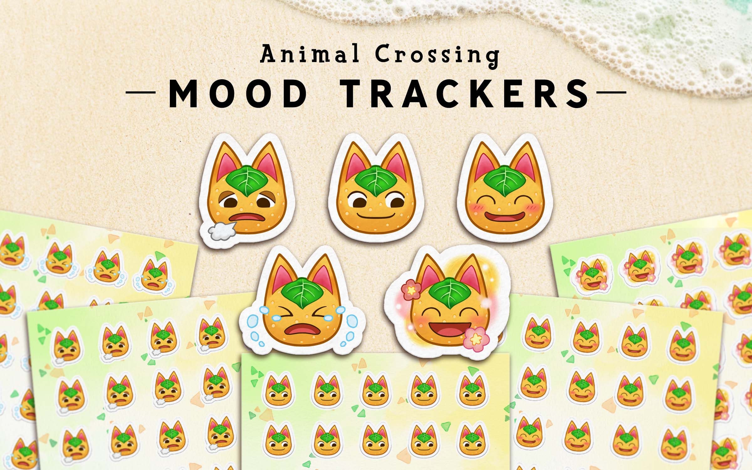 Animal Crossing Mood Tracker Emoji Stickers Tangy Gifts Etsy