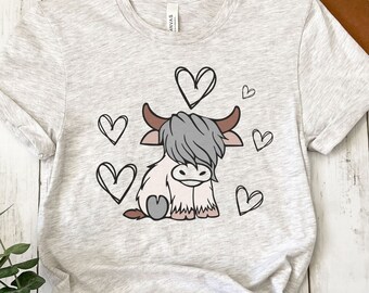 Highland Cow T-Shirt, Farm Animal Lover Gift
