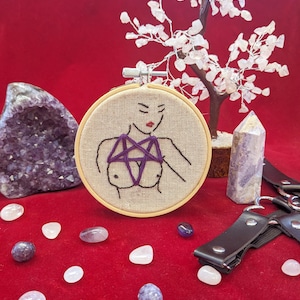 Shibari Pentagram Chest Harness Hand-stitched Embroidery