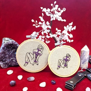 Shibari Arms Tied Hand-stitched Embroidery