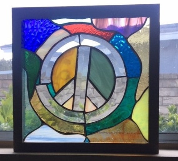 Stained Glass Peace Sign. This Peace Symbol Was Inspired by a | Etsy