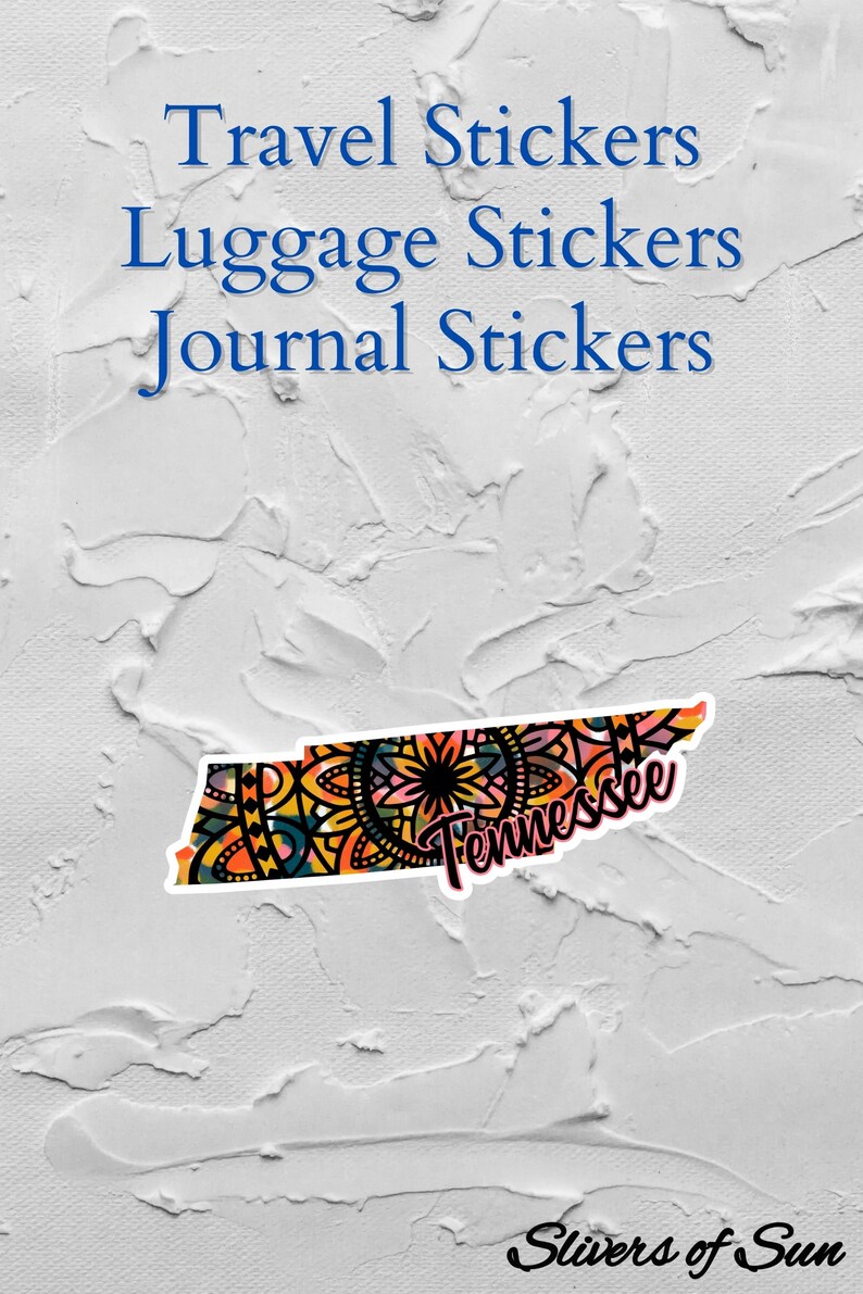 Mandala Tennessee Sticker Zentangle Tennessee Sticker Waterproof Tennessee State Sticker