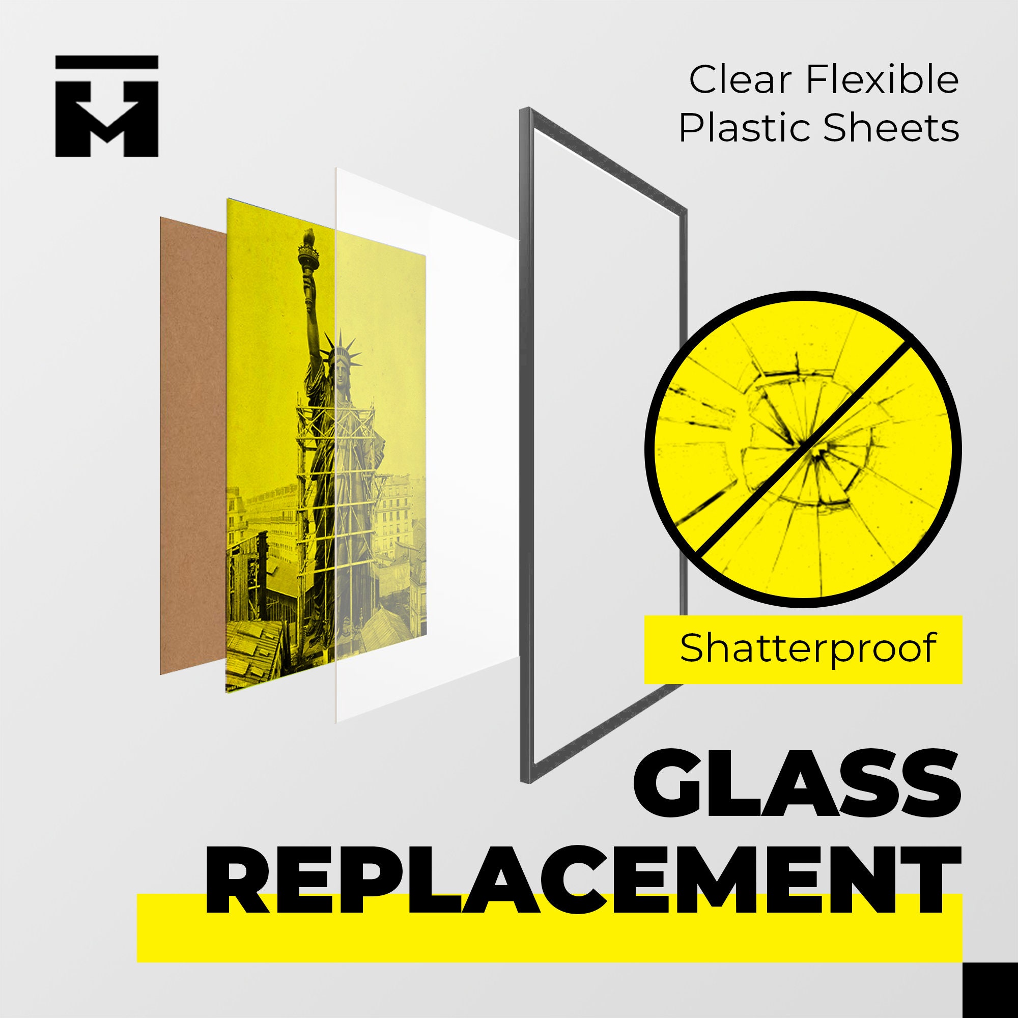 Crystal Clear PETG Plastic Sheets 52x24x.030 in Poster Protection Frame  Glass Replacement Protective Guard Transparent Sneeze Guard 