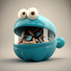 Frosch Candy Jar 3D druckbare STL-Dateien - Cartoon-ähnliche Frosch Keksdose oder Candy Container mit Deckel - Einzigartiges 3D-Druckprojekt, digitaler Download
