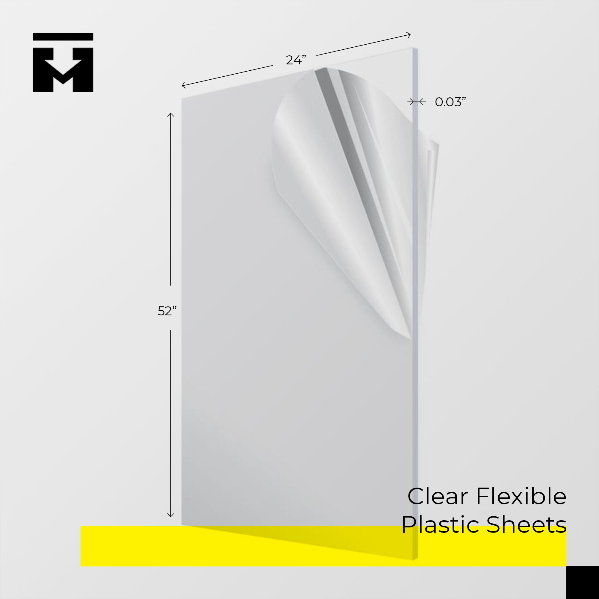 Crystal Clear PETG Plastic Sheets 52 inchx24 inchx.030 inch in | Poster Protection | Frame Glass Replacement | Protective Guard | Transparent Sneeze