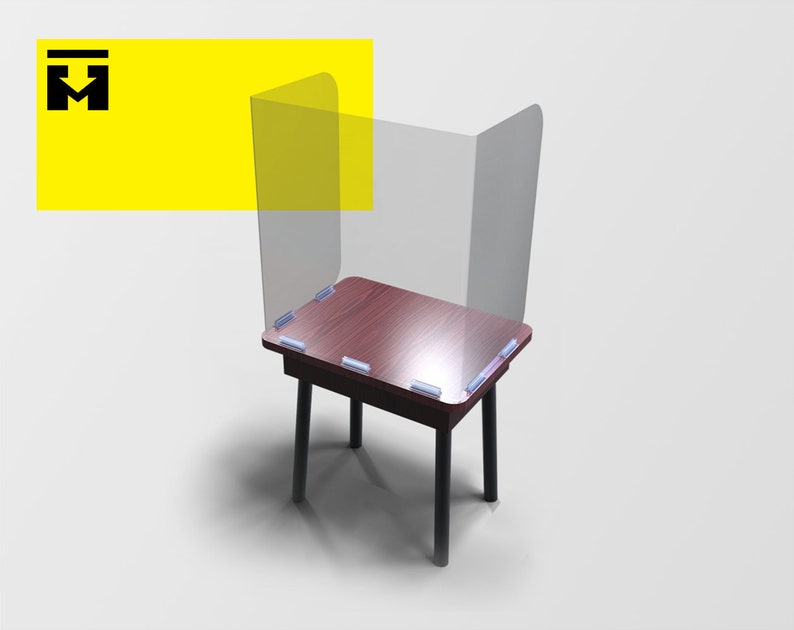 Sneeze Guard for Desk Crystal Clear Plastic Desk Shield for Etsy