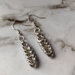 Box Pattern Chainmaille Dangle Earrings