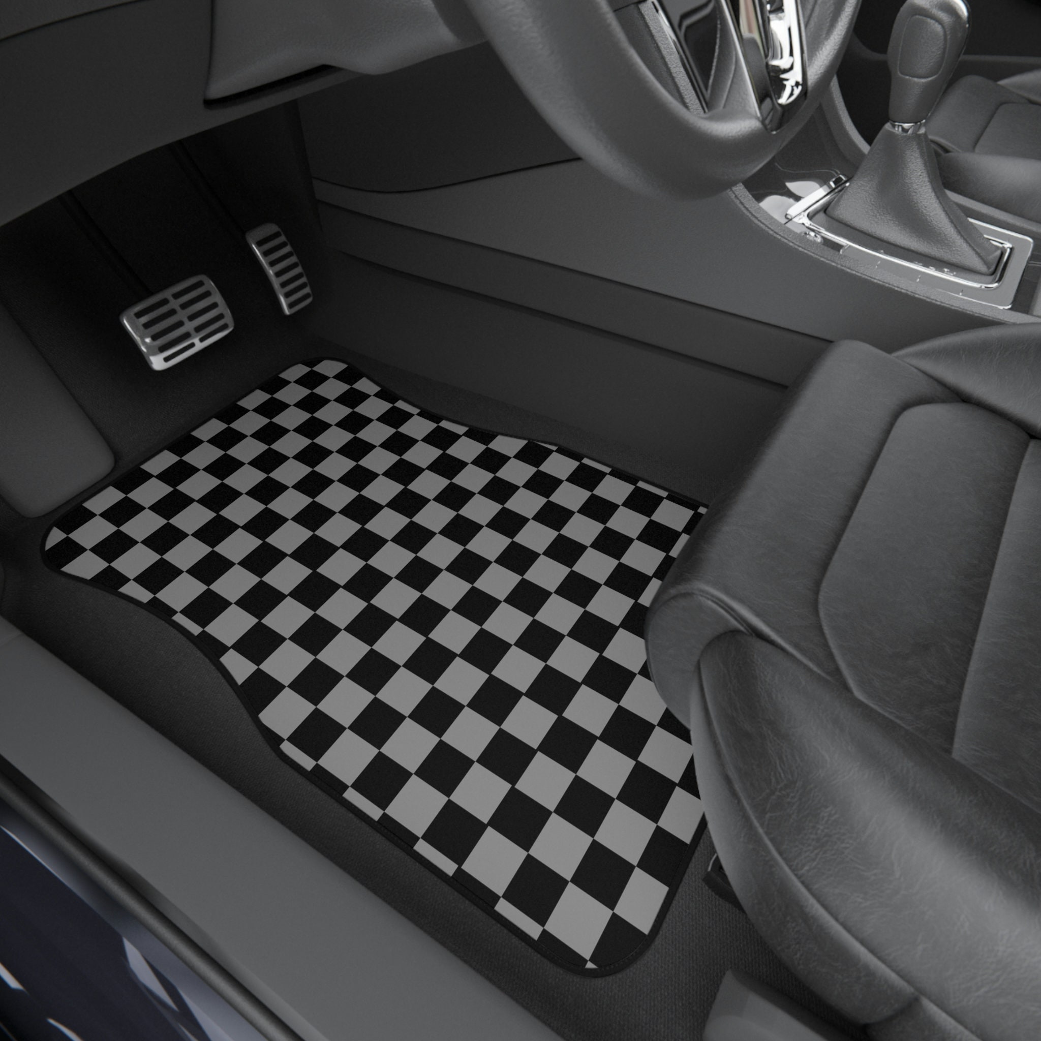 Checkered Car Mats Set of 4, Heart Car Accessories, Cute Car Floor Mat,  Girly Car Accessories, Car Mats for Women, Girly Car Decor Cute 