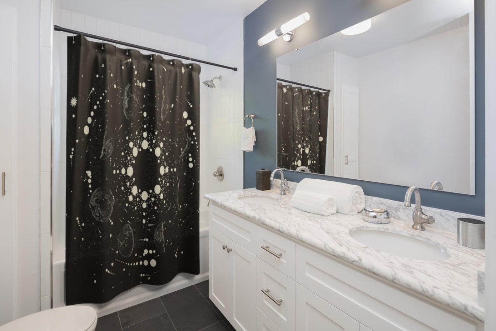 Shower Curtain Celestial Zodiac Bathroom, Curtain Celestial, Astrology