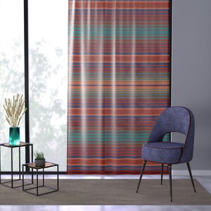 Sheer Window Curtain Lakeshore Ridge, One Sided Print Polyester 50&quot;x84&quot;, One Piece Sheer Window Curtain