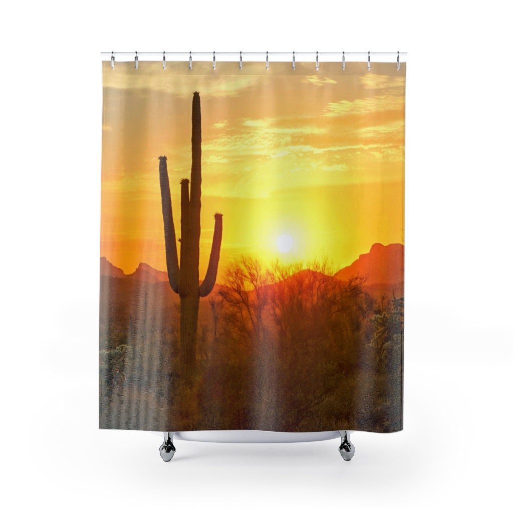 Shower Curtain Desert Scene Midwest Fabric Shower Curtain Etsy