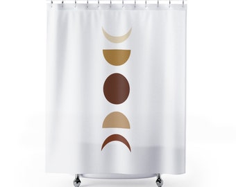 Shower Curtain Bathroom Decor Moon Phases, Celestial Fabric Shower Curtain, Bathroom Curtains