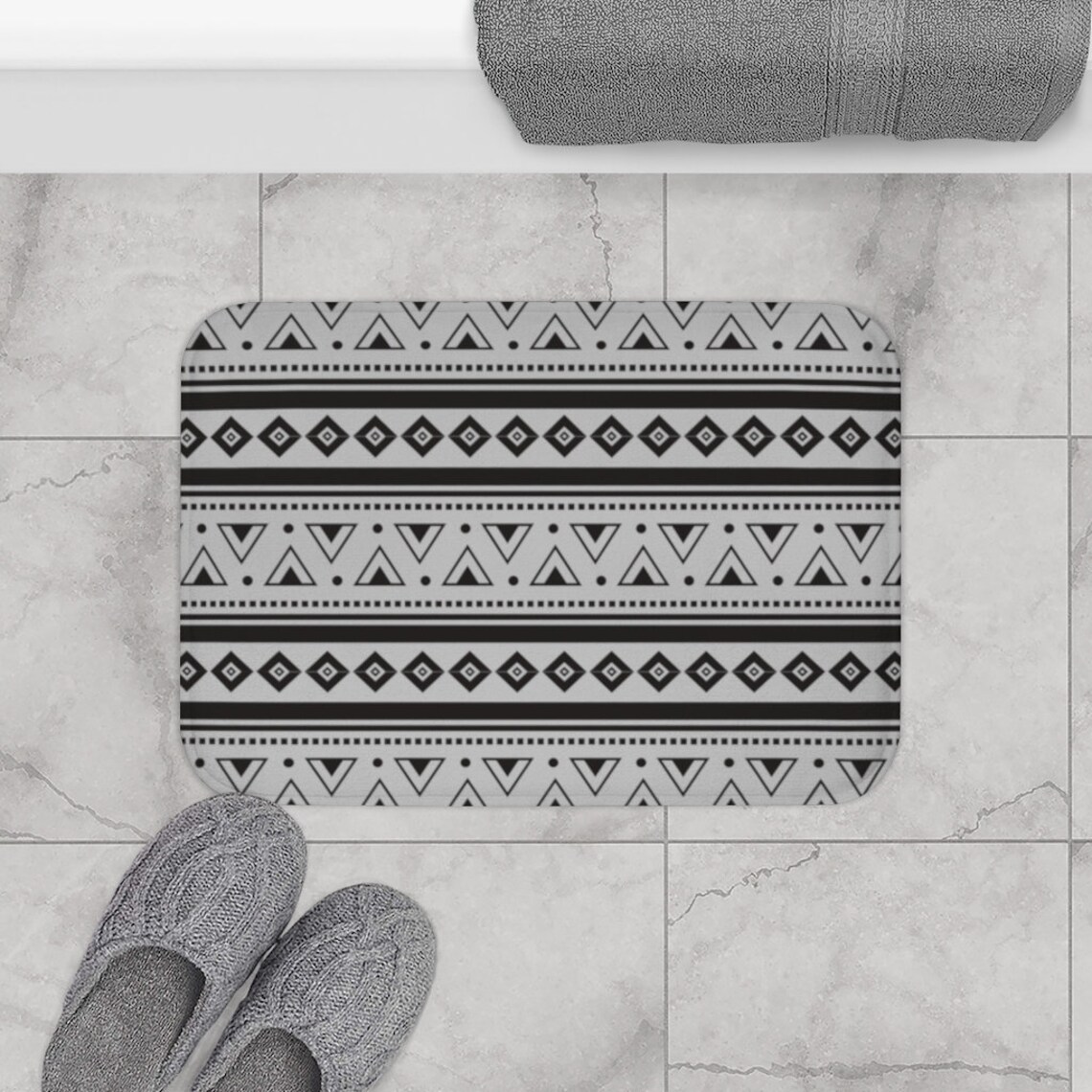Southwestern Bath Mat Microfibra Boho Bath Mat Baño Mat Aztec Etsy