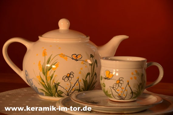 Teekanne, 0,7l - 2l, Keramik, handgemacht, Geschenk, groß, getöpfert