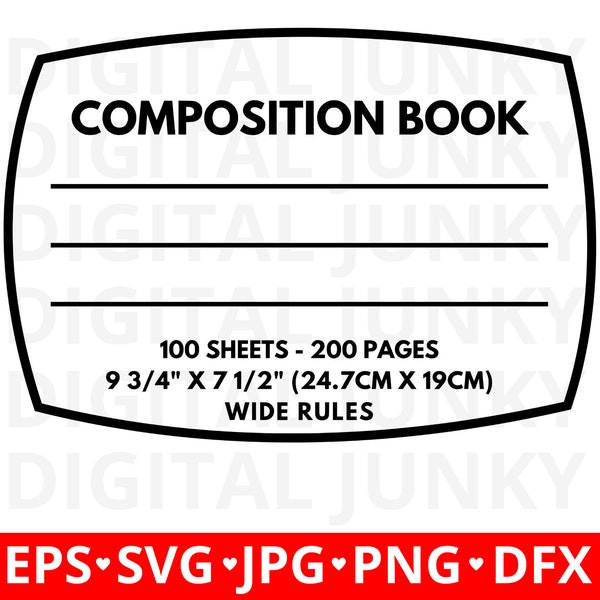 Composition Book SVG, Composition Notebook png, Teacher Gift SVG, Journal Notebook Cover Print, Composition Notebook Cover SVG, Notebook Art