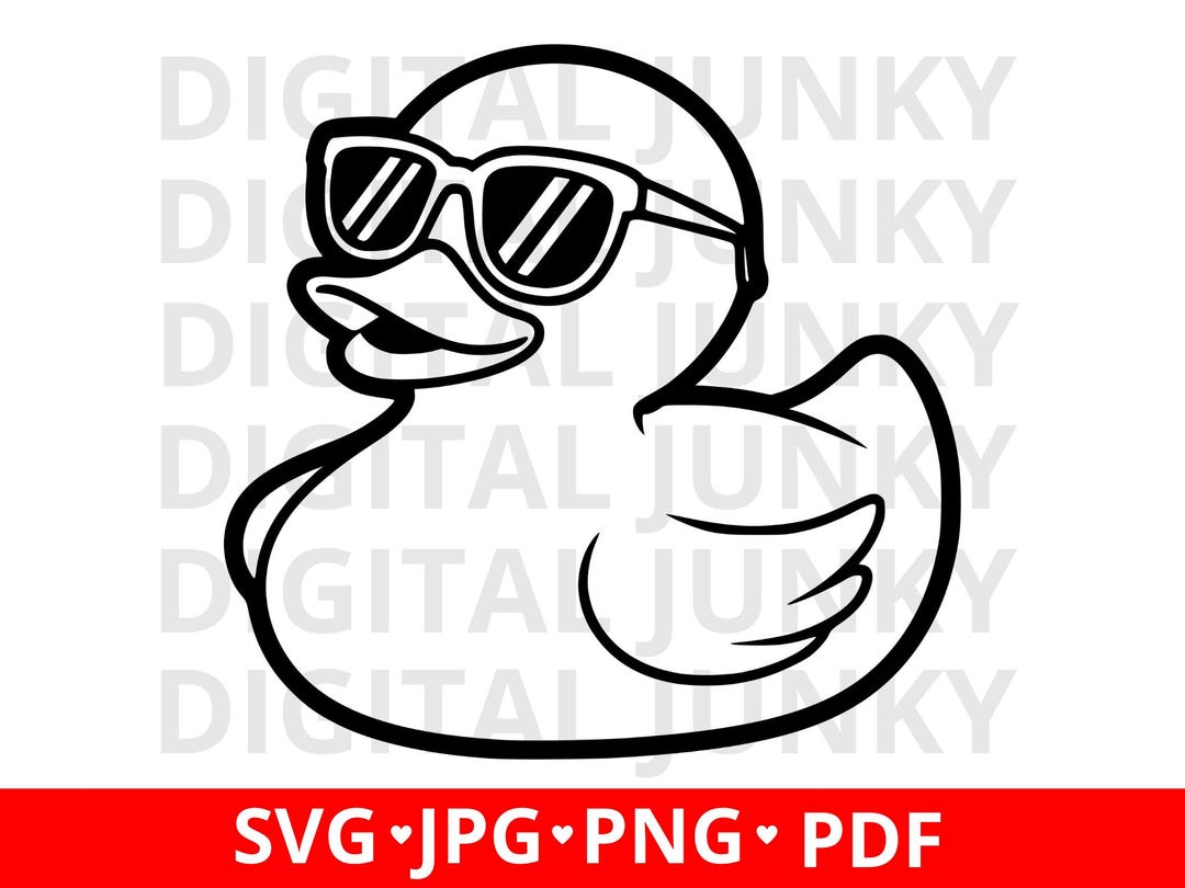 Cool Duck With Sunglasses SVG, Rubber Duck Clipart, Bath Duck ...