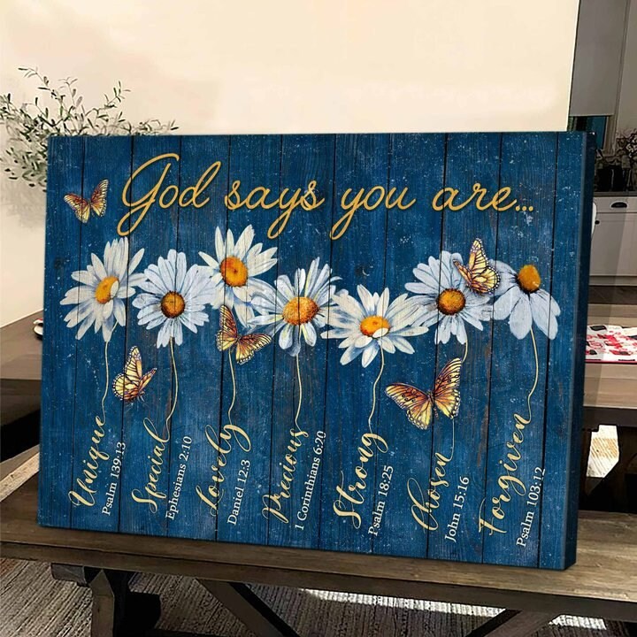 Daisy God Says You Are Canvas Poster Farmhouse Decor Poster Etsy