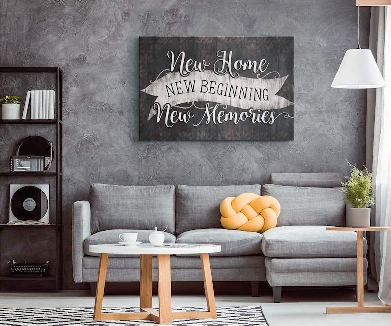 Download New Home New Beginning New Memories Canvas Family Sign ...