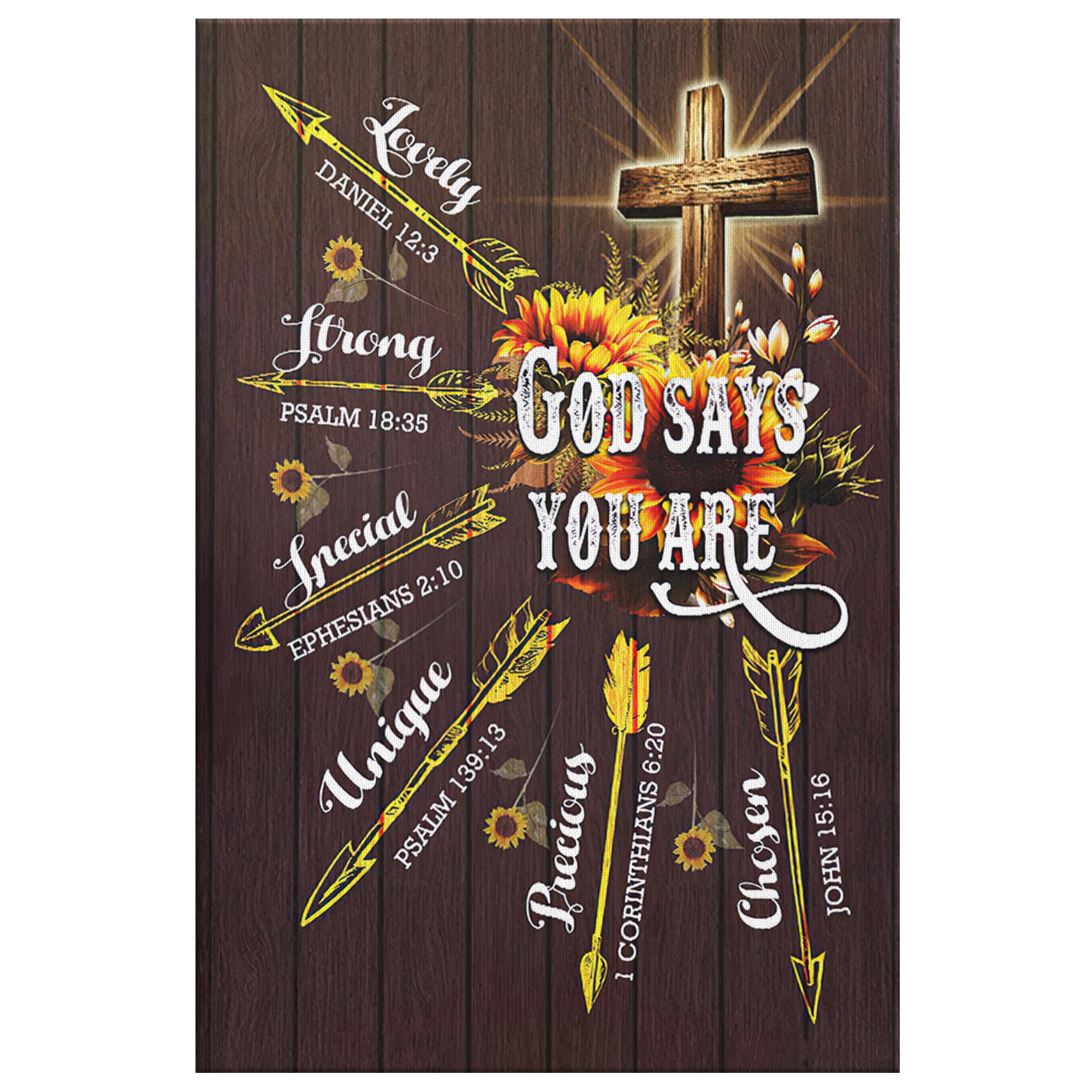 God Says You Are Christian Religious Canvas Framed Poster Wall Etsy