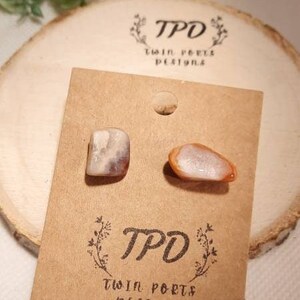 Genuine Lake Superior Agates studs