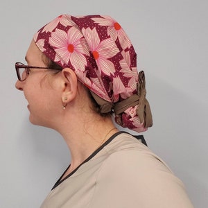 Nurses Scrub Caps/ Chemo Cap Washable, Adjustable Reversible