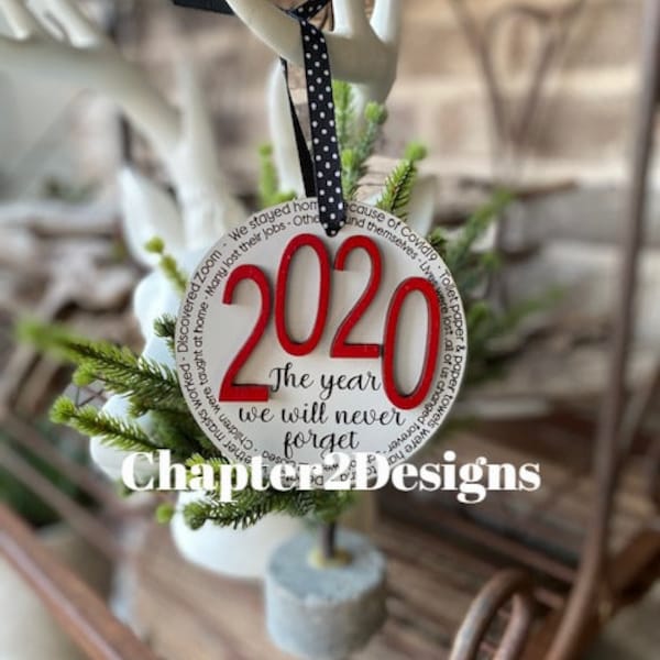 2020 Christmas Ornament LASER SVG file