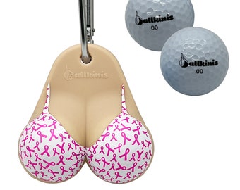 Ballkinis Top Breast Cancer Awareness Pink Ribbon Bikini Golf Ball Holder | Patent Pending