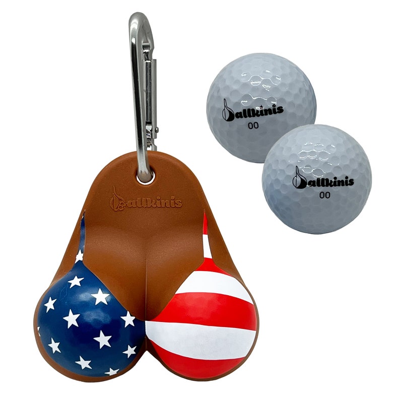 Ballkinis Top USA Bikini Golf Ball Holder Patent Pending Chocolate Skintone