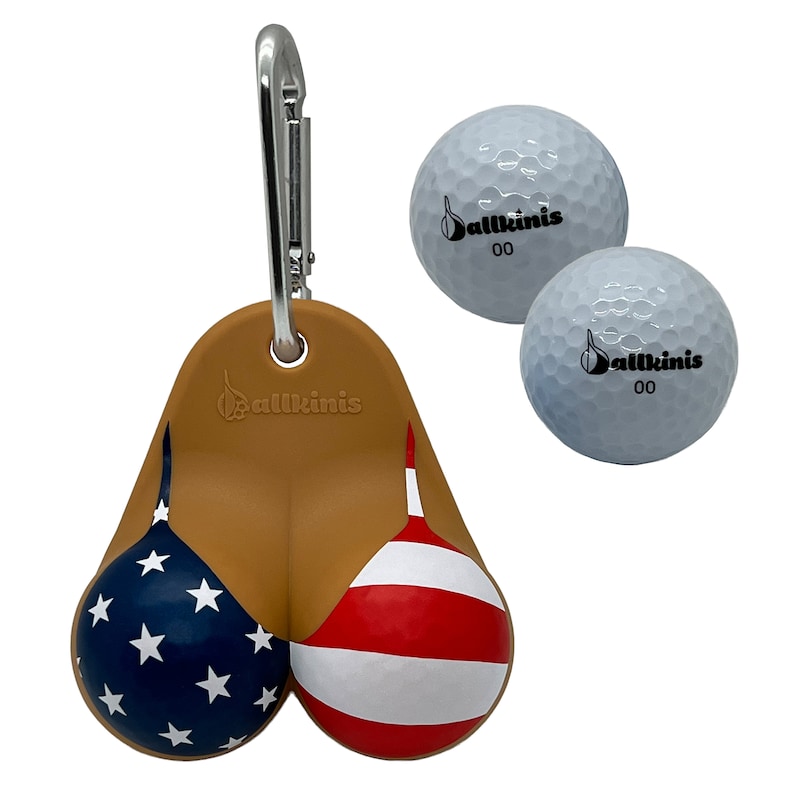 Ballkinis Top USA Bikini Golf Ball Holder Patent Pending Mocha Skintone