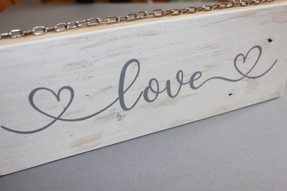 Rustic wooden love sign home decor gift hanging sign can Etsy
