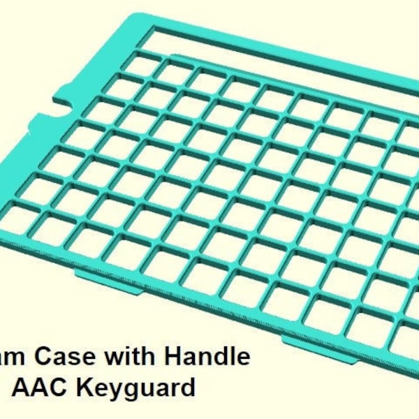 AAC app Keyguard for Foam Handle Case, 3D Printed (keyguard only). Proloquo2go, TouchChat WP, TDSnap, Grid iPad, SFY, lamp wfl, coughdrop