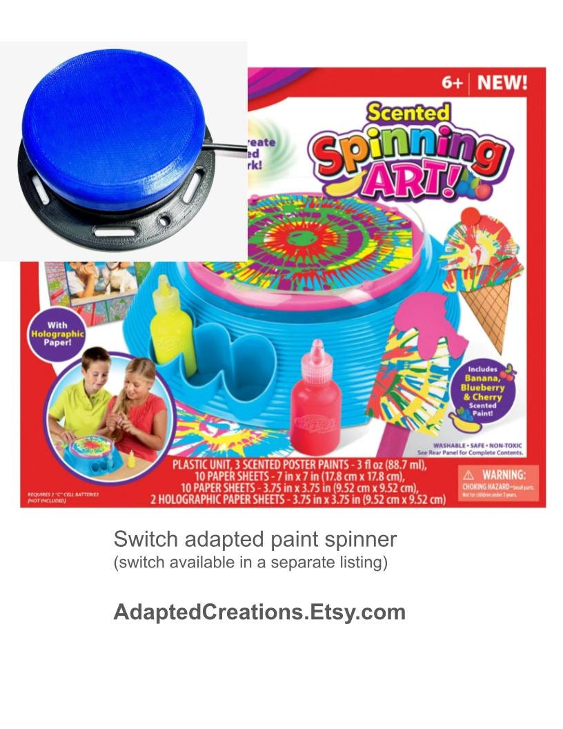 Creative Kids Spin & Paint Art Kit - Spinning Art Machine + Flexible Splatter Guard + 5 Bottles of Paint + 8 Large, 8 Small