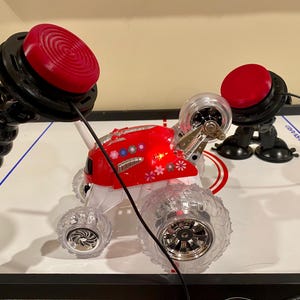 Pink Switch Adapted RC Car. Spins/races w lights! Special Education / Needs, Assistive Technology, speech, occupational, physical therapy.