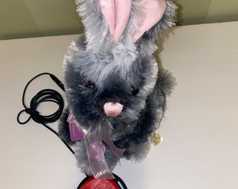 Switch adapted animated plush Hopping Bunny. Speech therapy, occupational therapy, special needs education, assistive technology